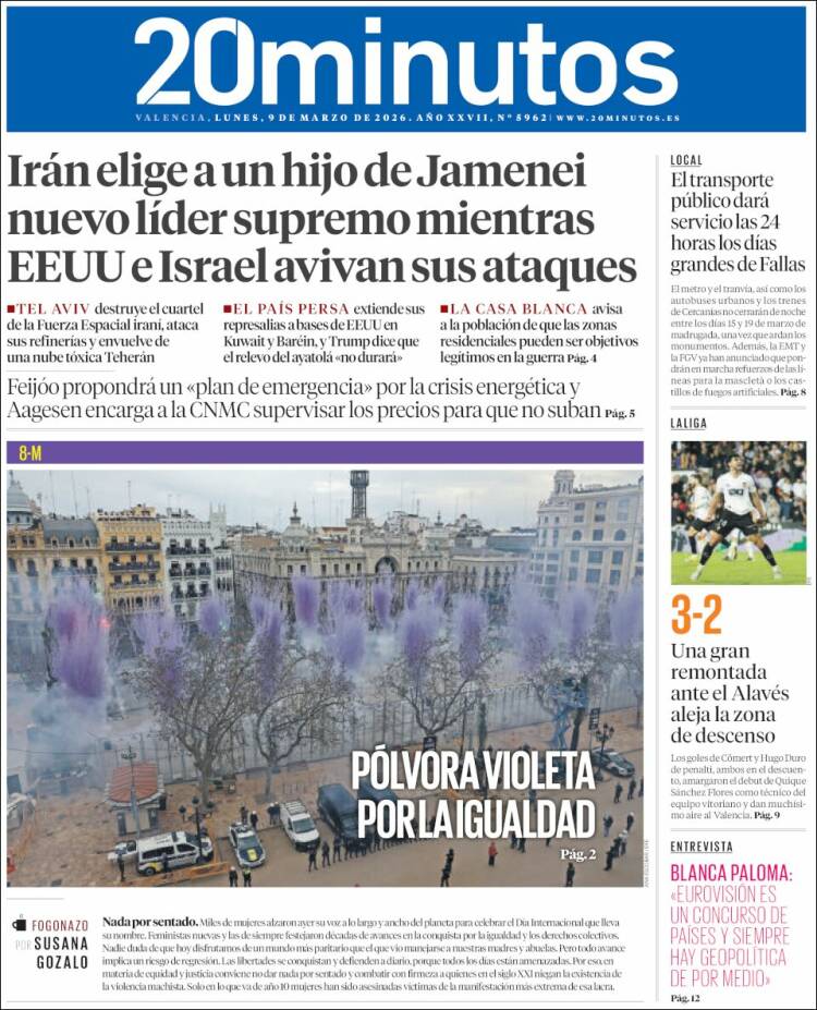 Portada de 20 Minutos - Valencia (Espagne)