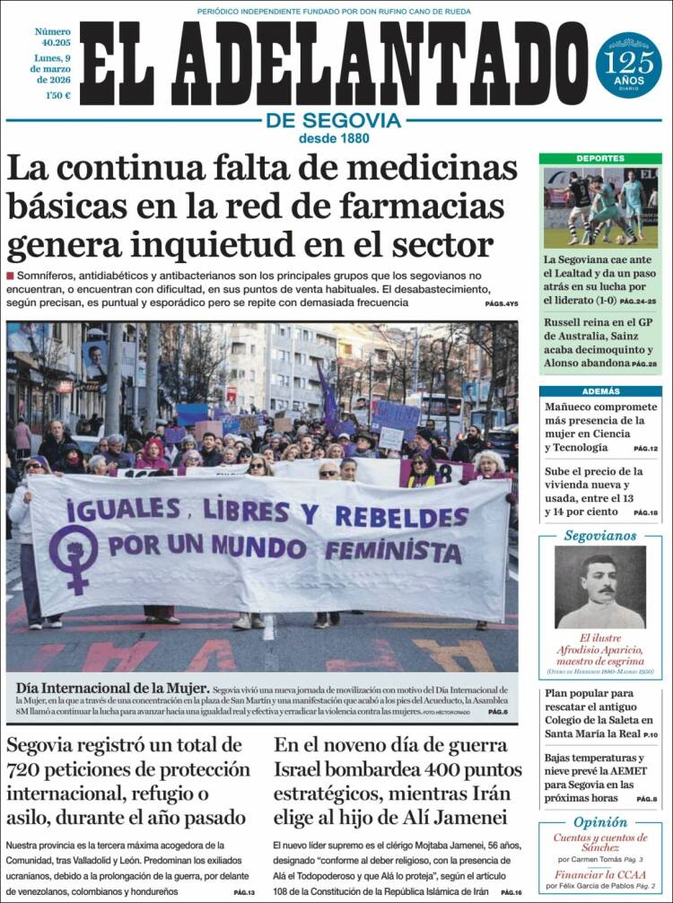 Portada de El Adelantado de Segovia (Espagne)