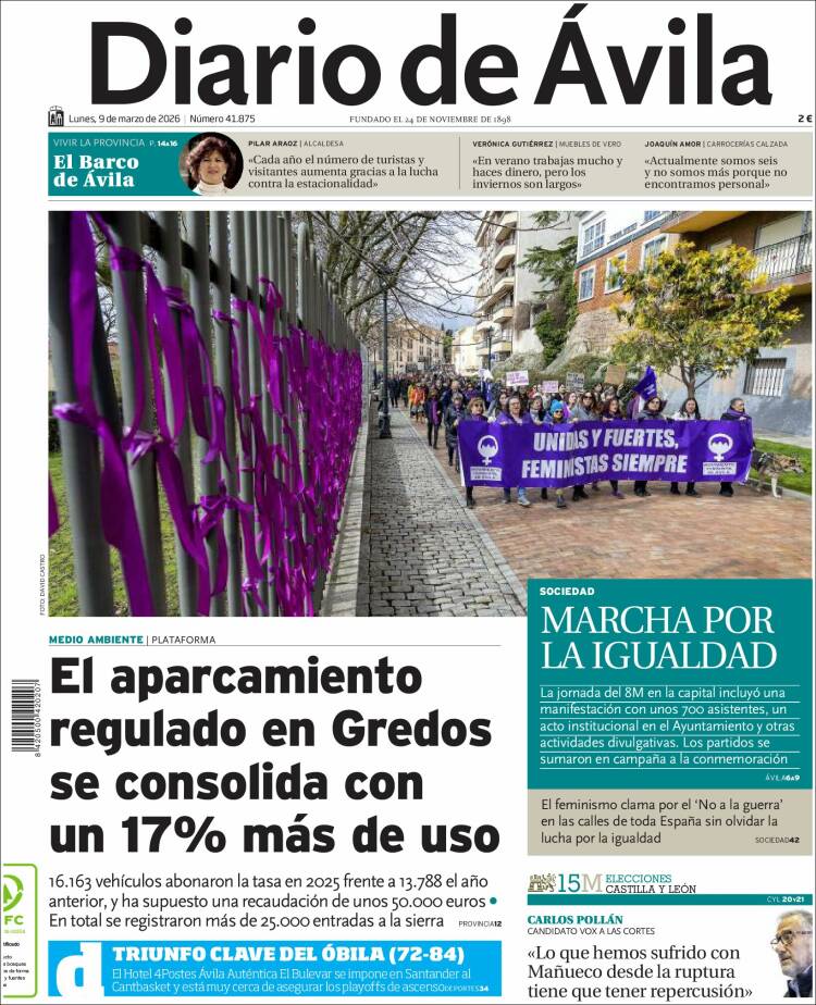 Portada de Diario de Ávila (Espagne)
