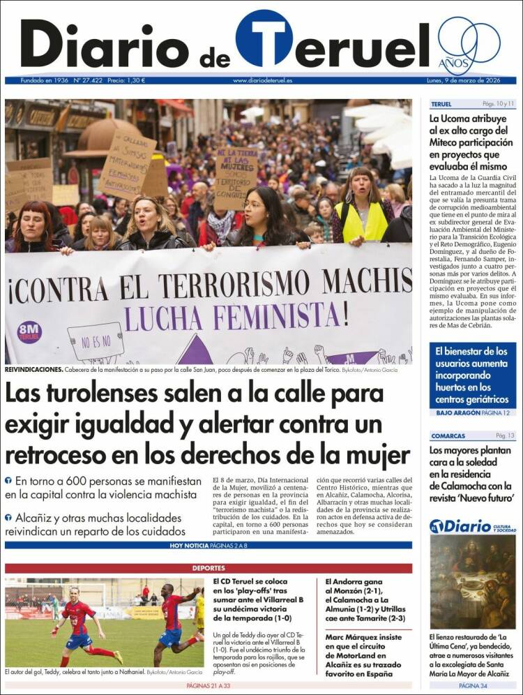 Portada de Diario de Teruel (Espagne)