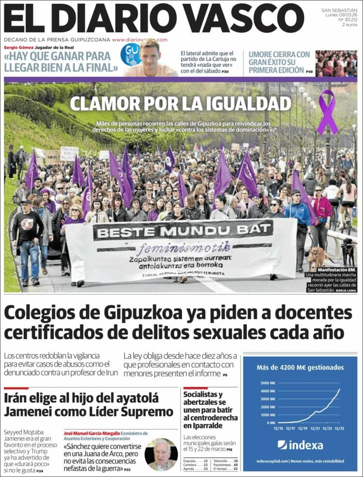 Portada de Diario Vasco (Espagne)