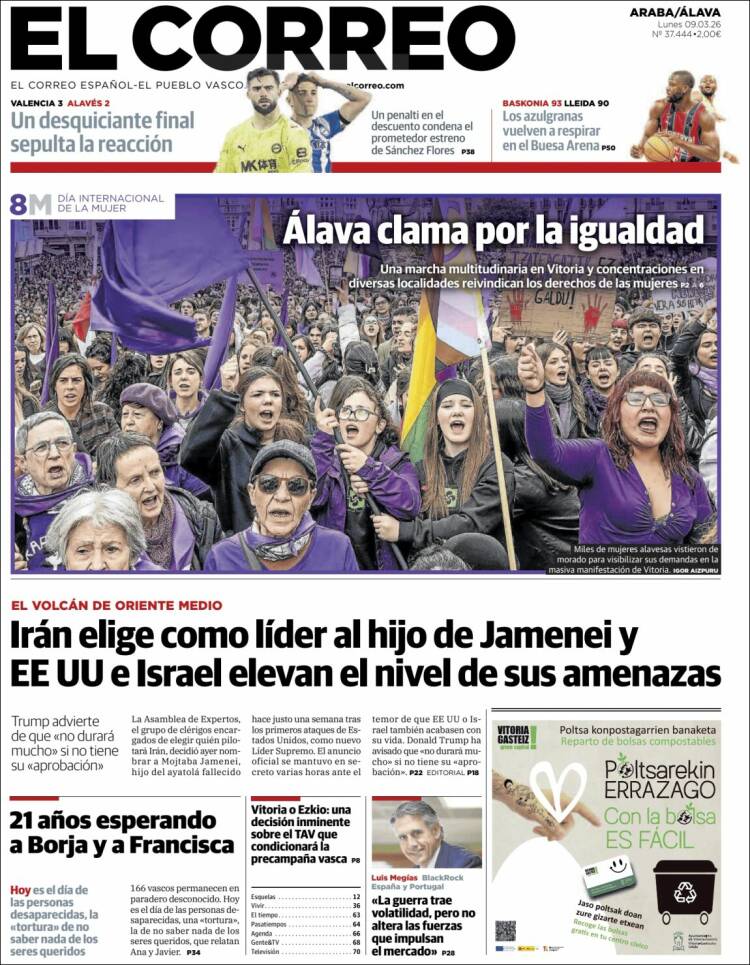 Portada de El Correo - Álava (Espagne)