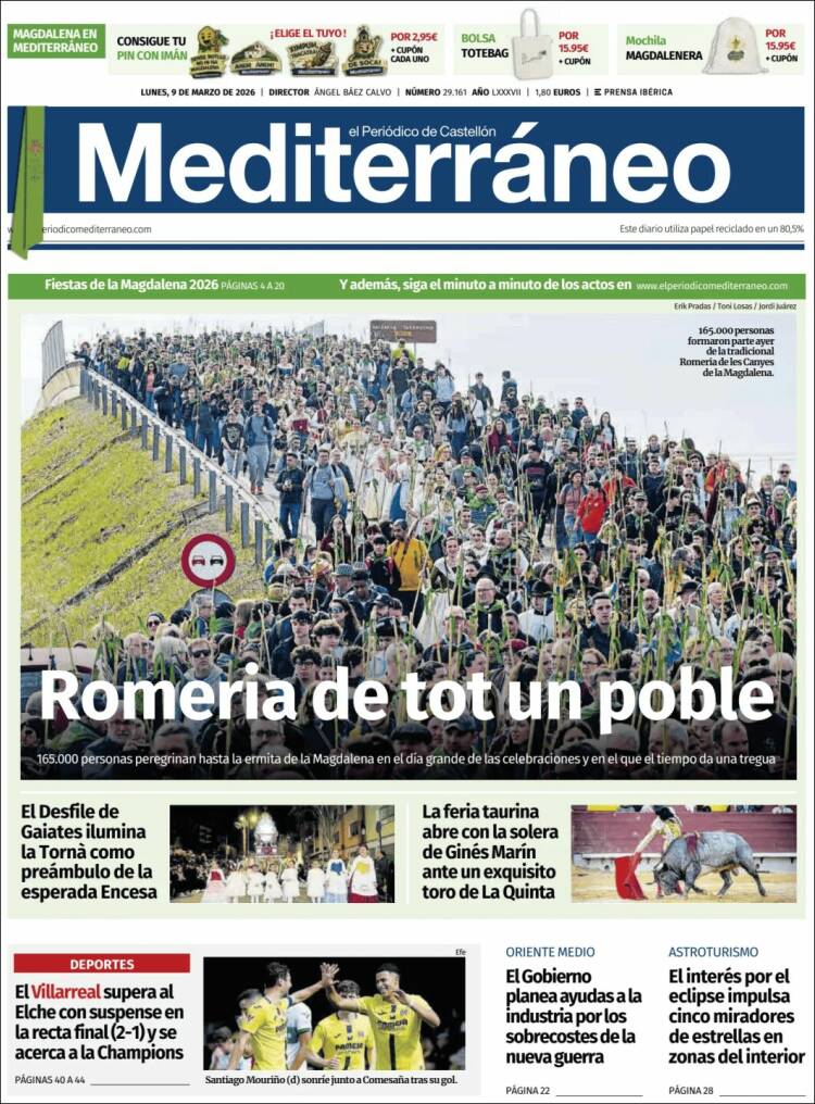 Portada de El Periódico Mediterraneo (Espagne)