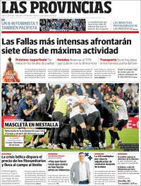 Portada de Las Provincias (Espagne)