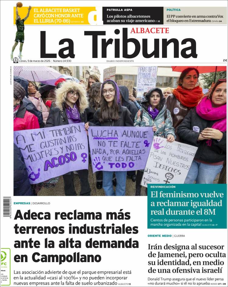 Portada de La Tribuna de Albacete (Espagne)