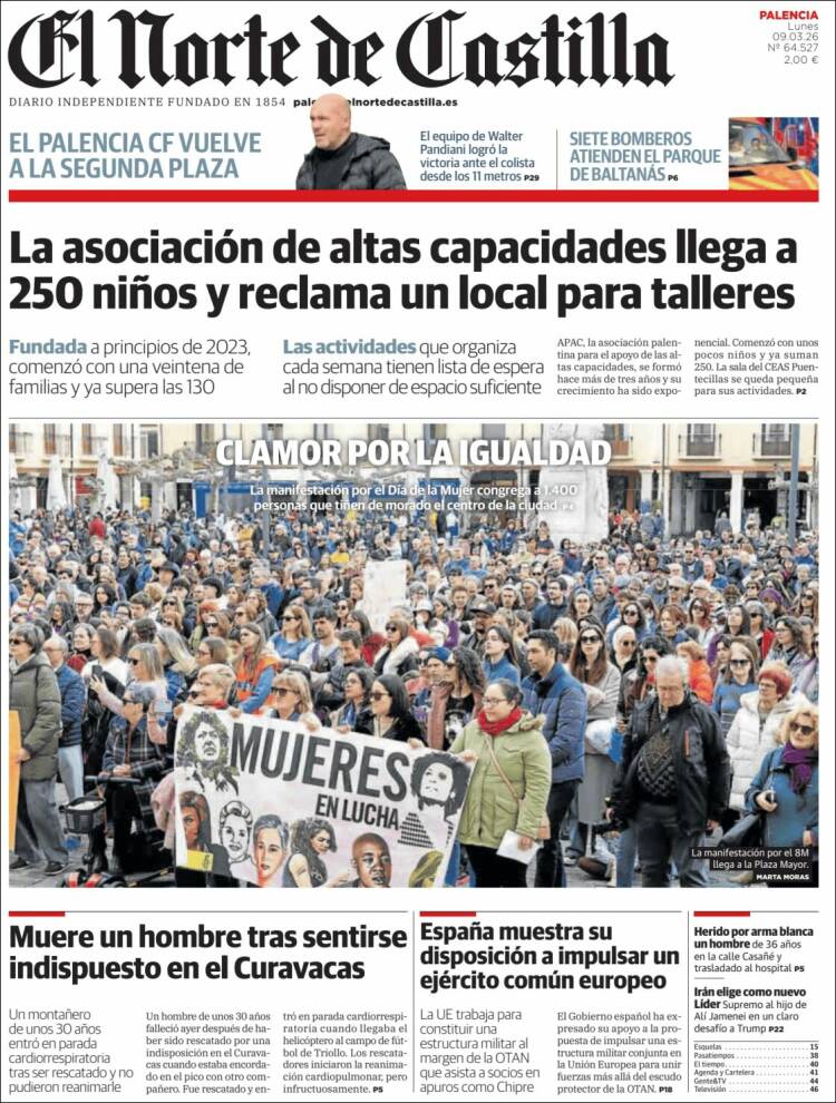 Portada de Norte de Castilla - Palencia (Espagne)