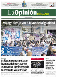 Portada de La Opinión de Málaga (Espagne)