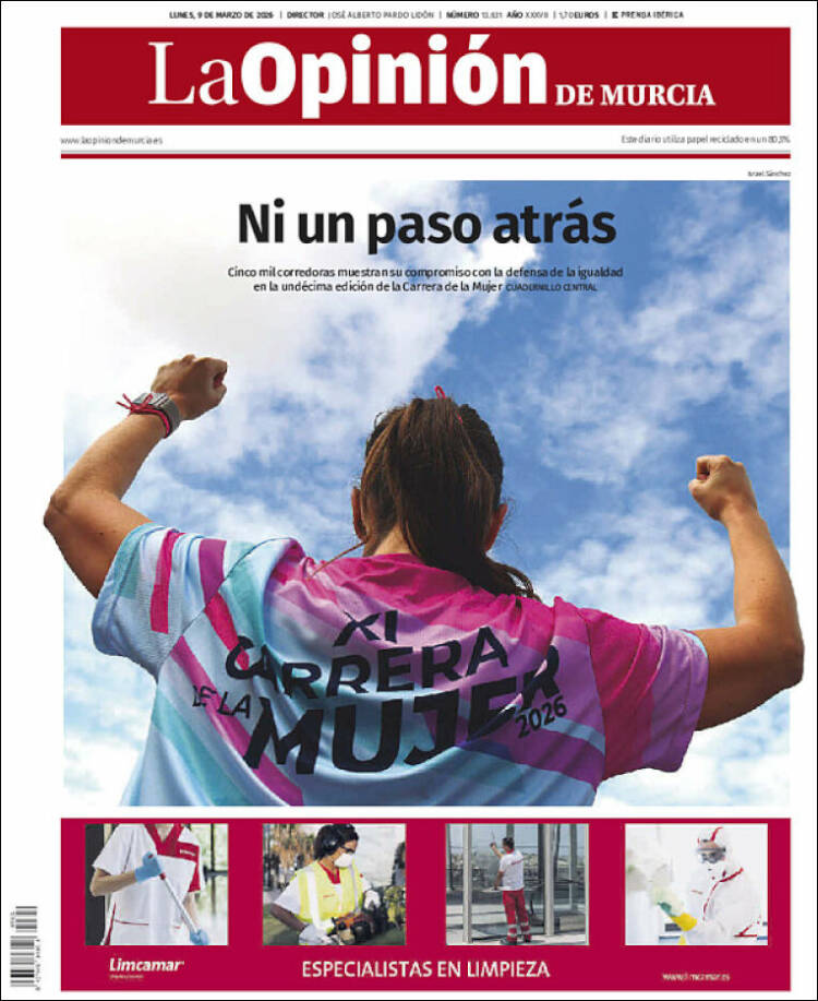 Portada de La Opinión de Murcia (Espagne)