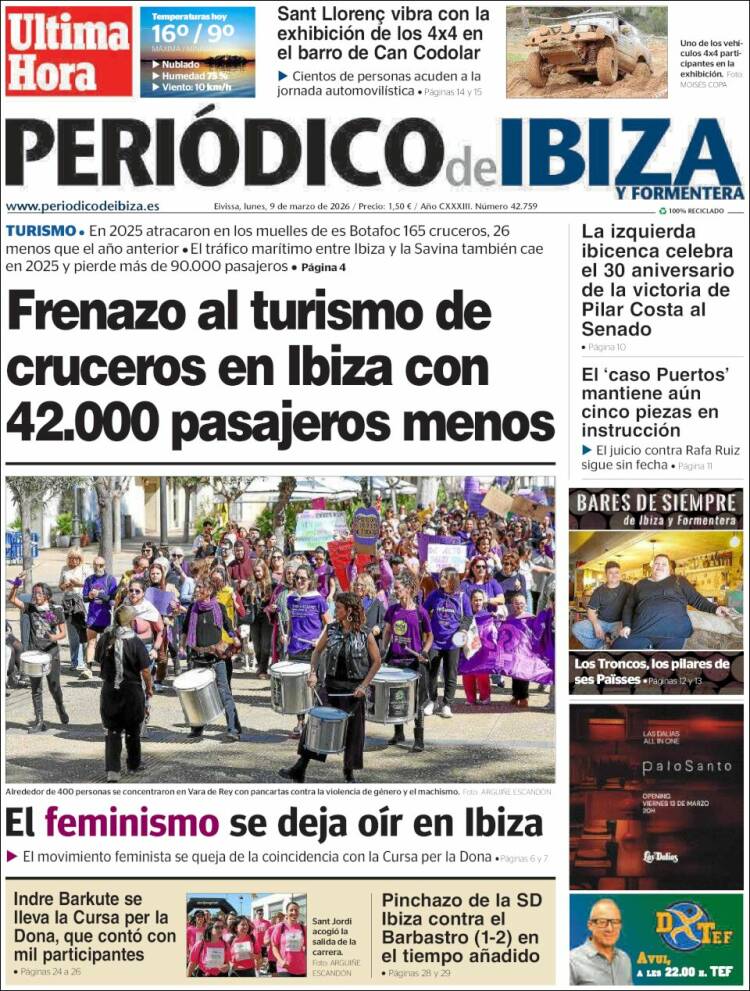Portada de Periódico de Ibiza (Espagne)