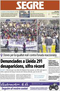 Portada de Segre (Espagne)