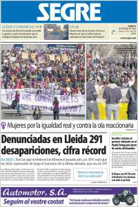 Portada de Segre  (Espagne)