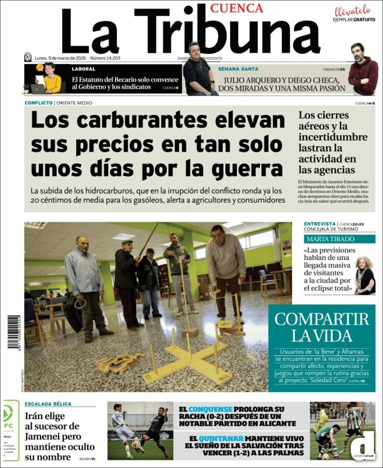 Portada de La Tribuna de Cuenca (Spain)