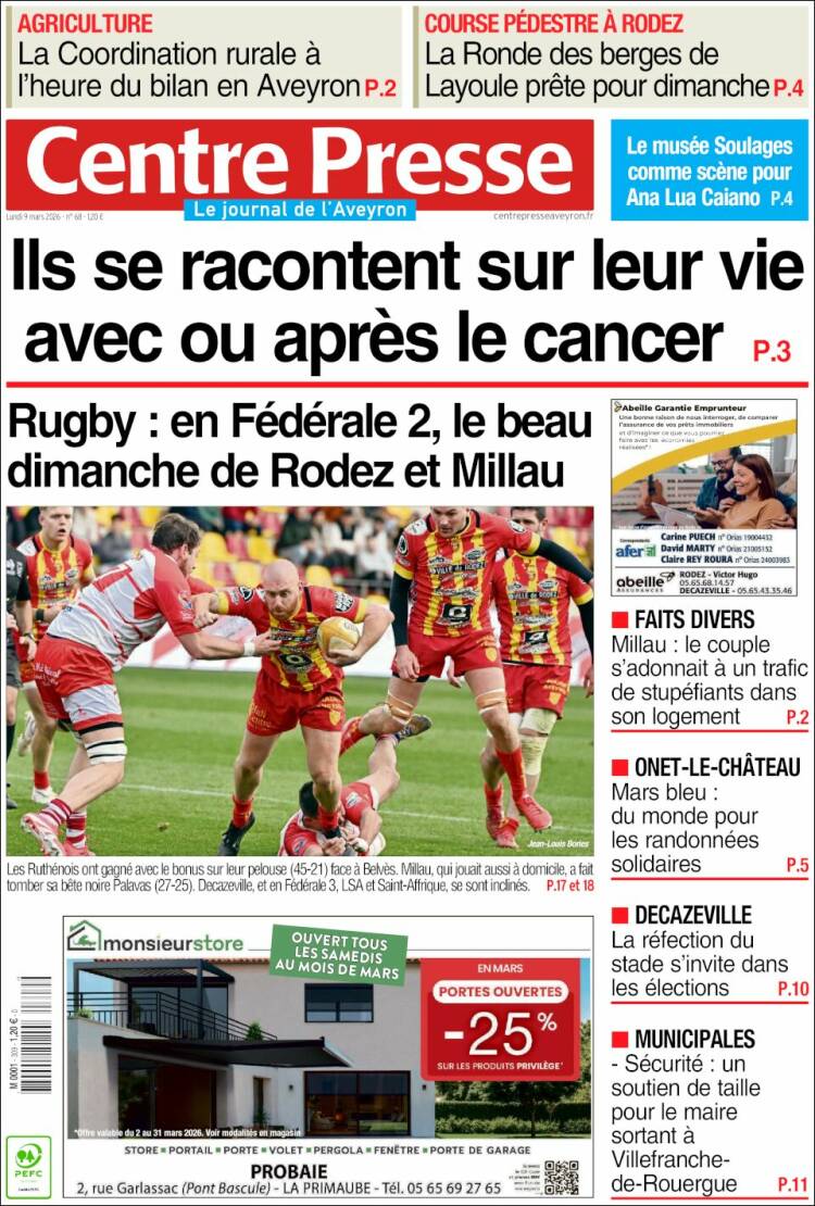 Portada de Centre Presse (France)