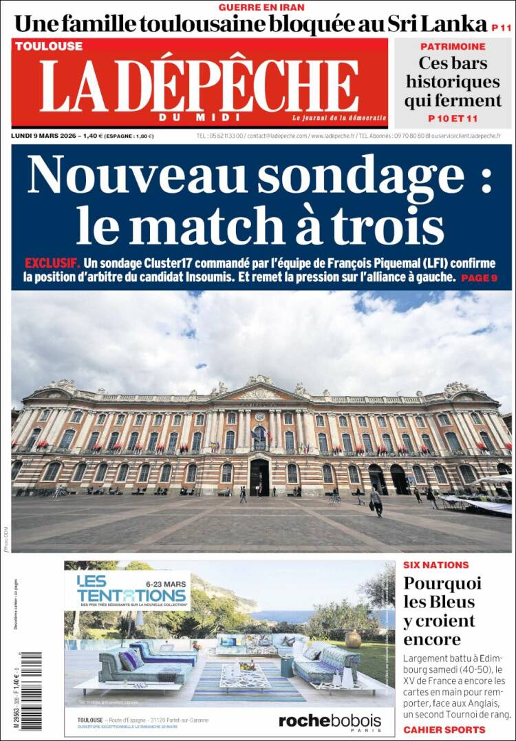 Portada de La Dépêche du Midi (France)