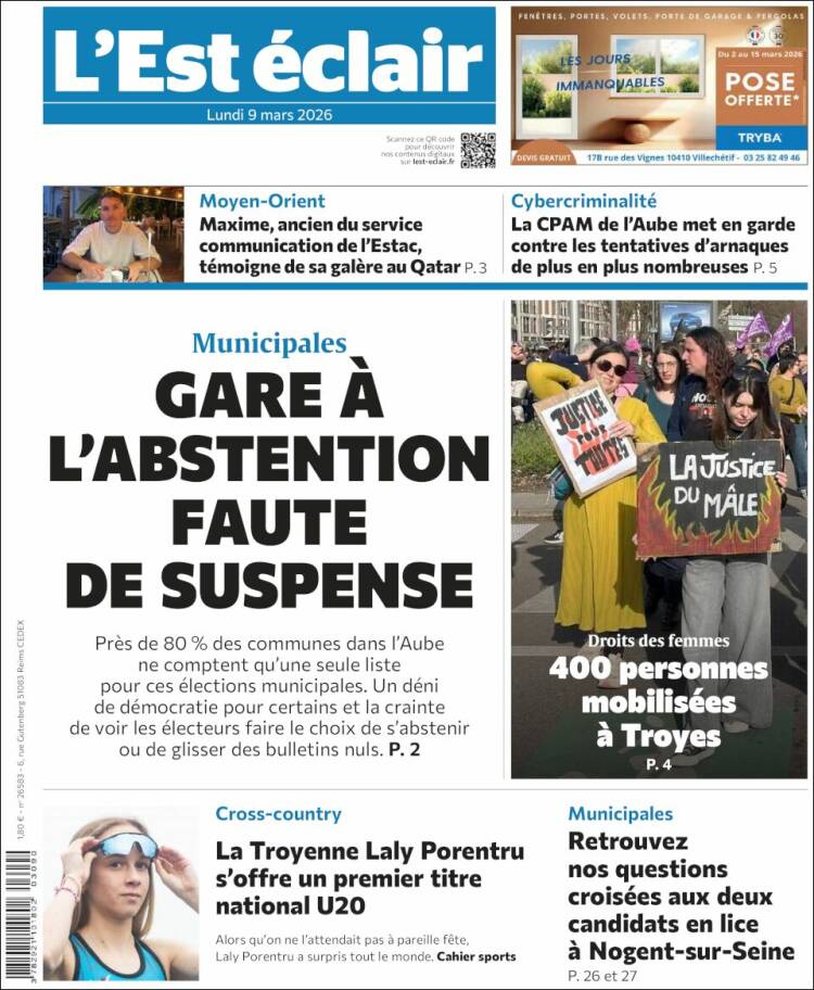 Portada de L'Est Eclair (France)