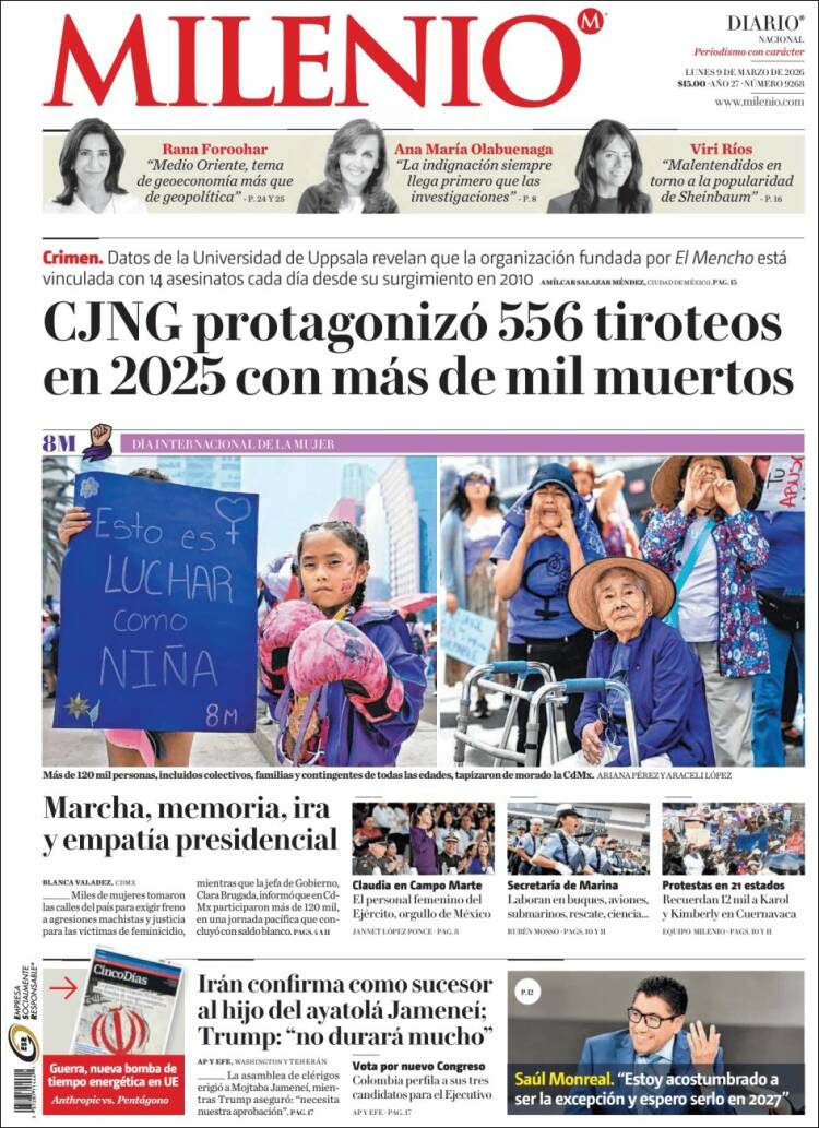 Portada de Milenio (Mexique)