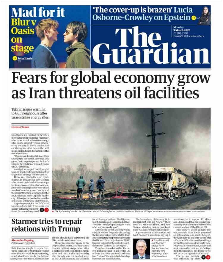 Portada de The Guardian (United Kingdom)