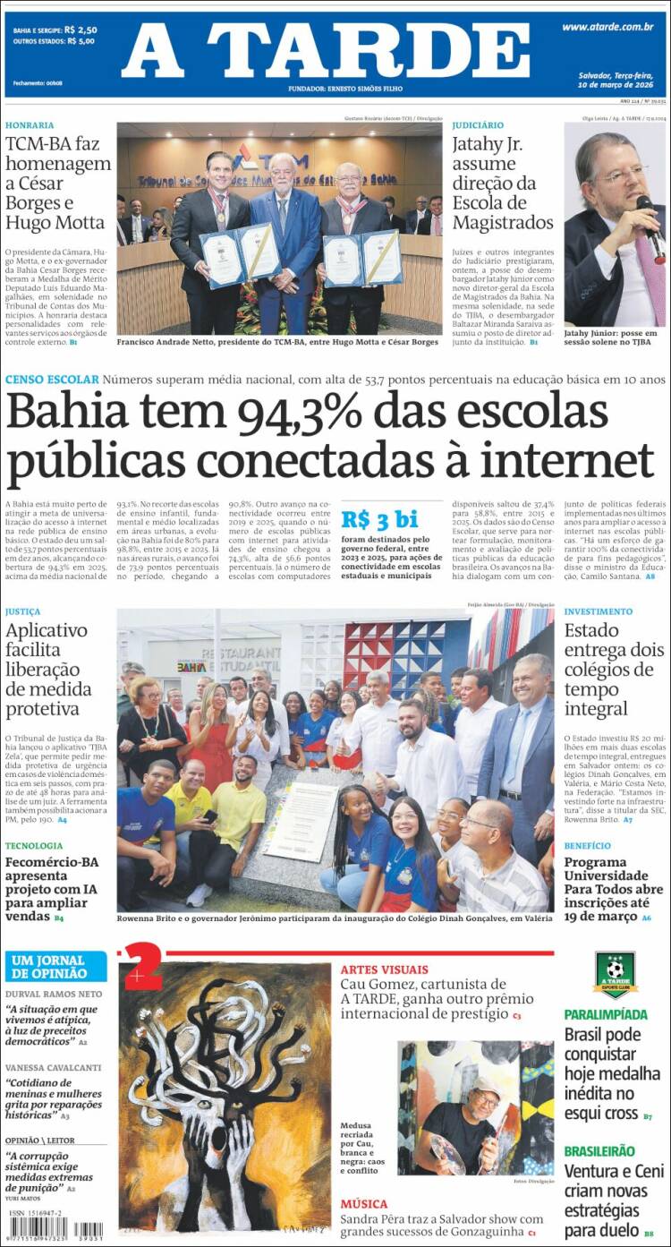 Portada de Diário A Tarde (Br&eacute;sil)