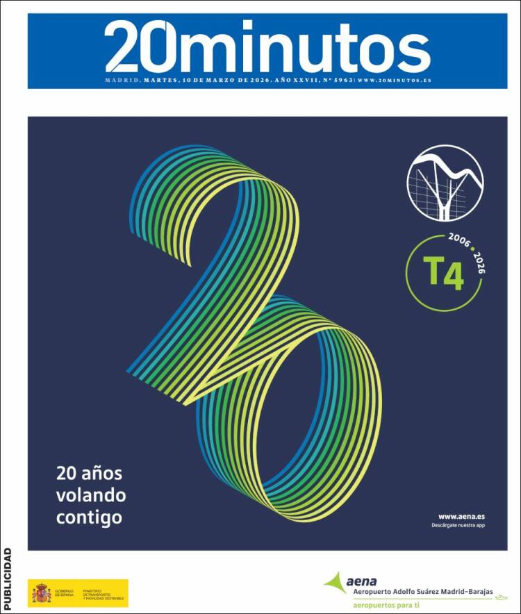Portada de 20 Minutos - Madrid (Espagne)