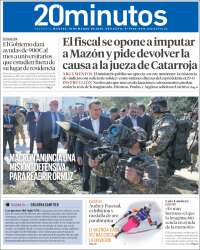 Portada de 20 Minutos - Valencia (Espagne)