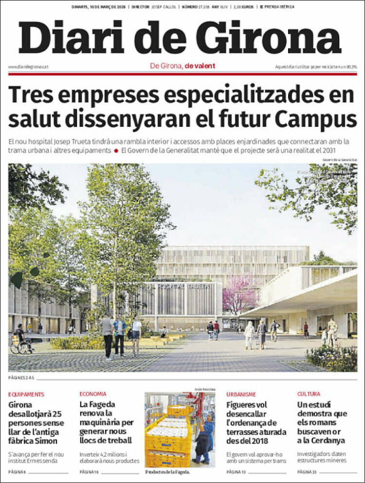 Portada de Diari de Girona (Espagne)