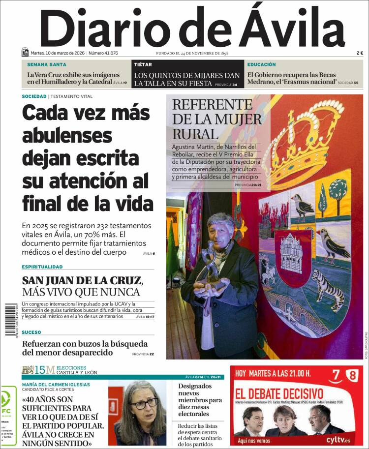 Portada de Diario de Ávila (Espagne)