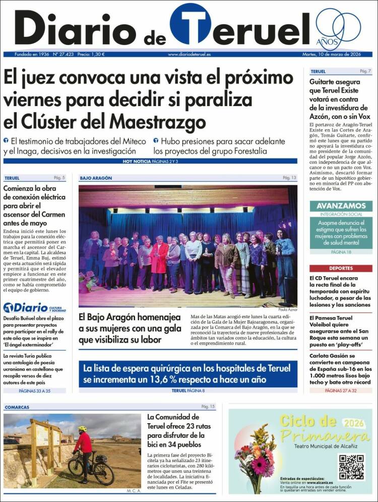Portada de Diario de Teruel (Espagne)
