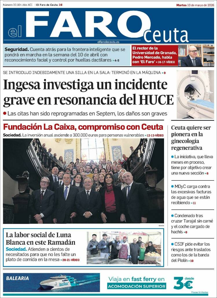 Portada de El Faro de Ceuta (Espagne)