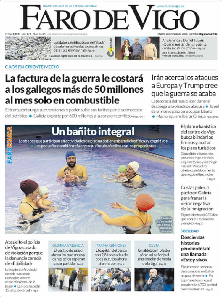 Portada de Faro de Vigo (Espagne)