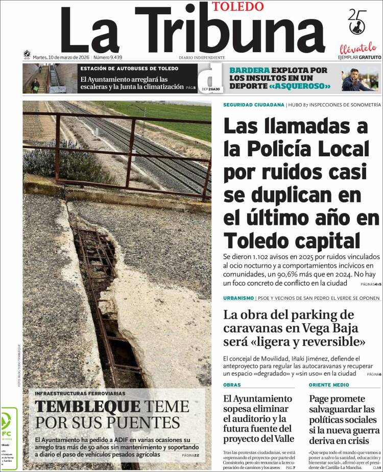 Portada de La Tribuna de Toledo (Espagne)