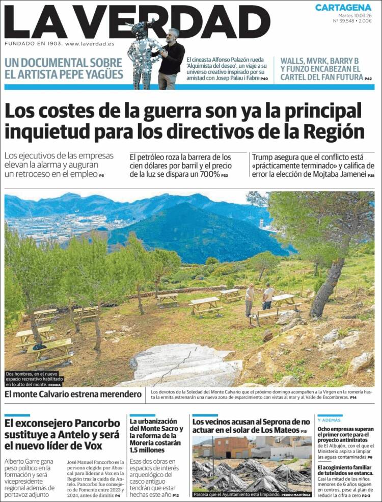 Portada de La Verdad de Cartagena (Espagne)