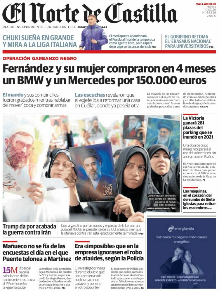 Portada de Norte de Castilla - Valladolid (Espagne)