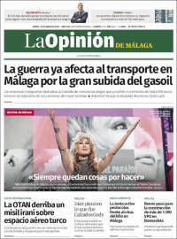 Portada de La Opinión de Málaga (Espagne)