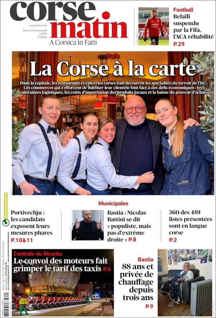 Portada de Corse-Matin (France)