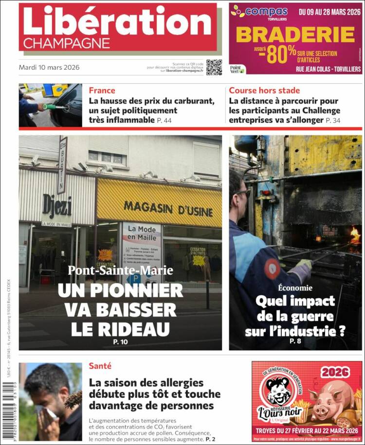 Portada de Libération Champagne (France)