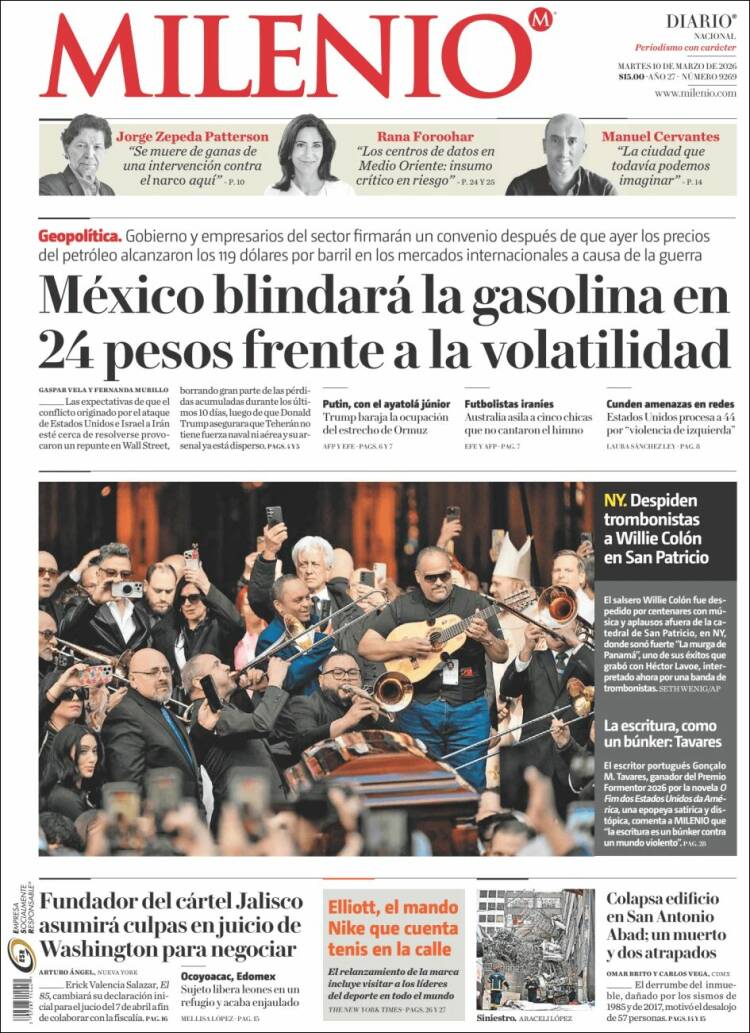 Portada de Milenio (Mexique)