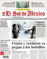 Portada de El Sol de México (Mexique)