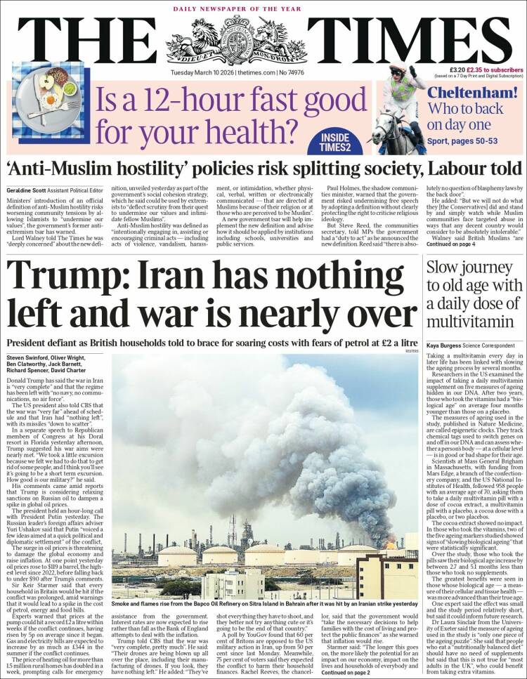 Portada de The Times (United Kingdom)