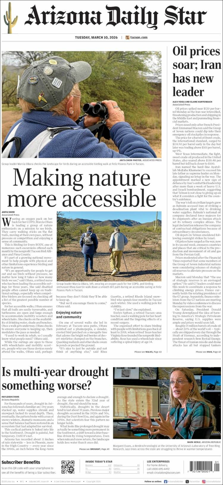 Portada de Arizona Daily Star (&Eacute;tats-Unis)