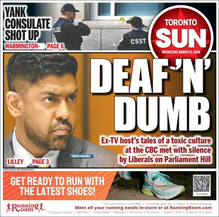 Portada de The Toronto Sun (Canada)