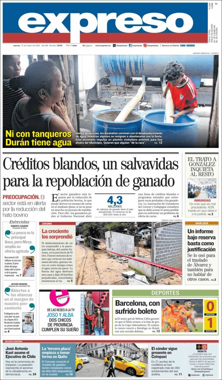 Portada de Expreso (&Eacute;quateur)