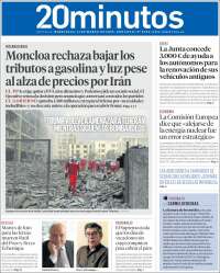 Portada de 20 Minutos - Sevilla (Espagne)