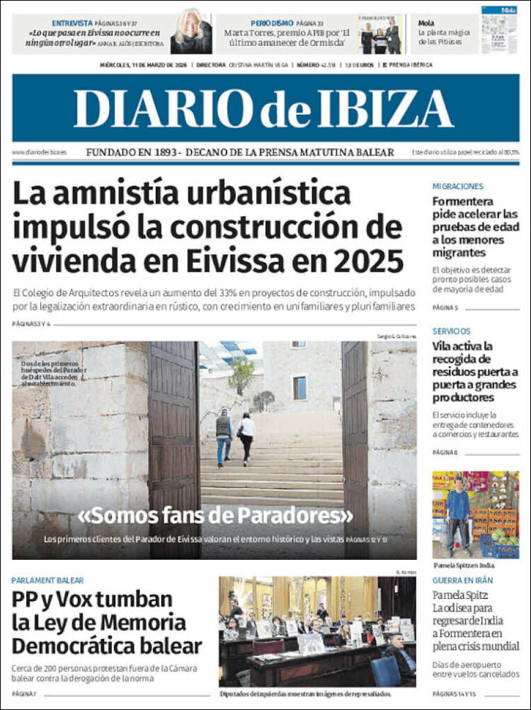 Portada de Diario de Ibiza (Espagne)