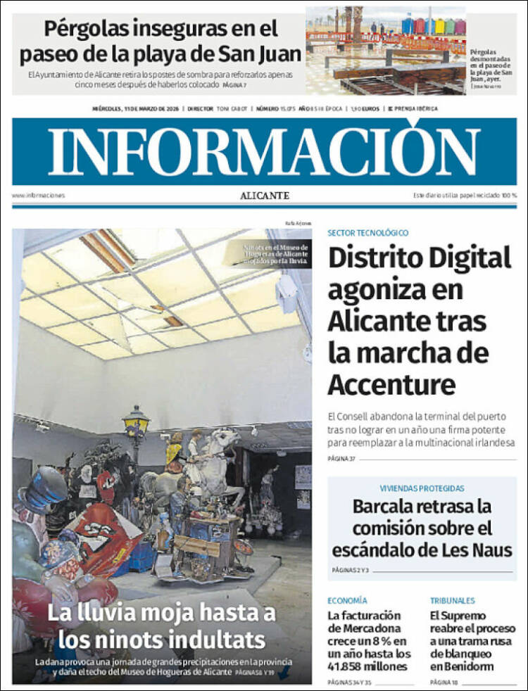 Portada de Diario Información (Espagne)
