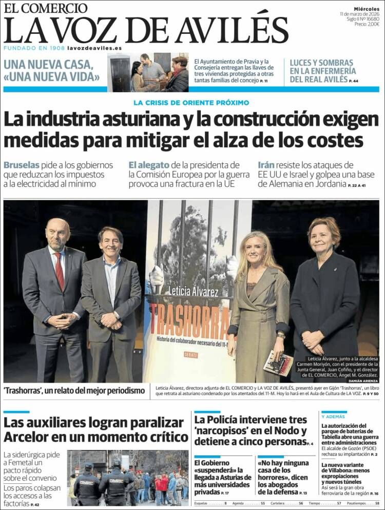 Portada de El Comercio - Avilés (Espagne)