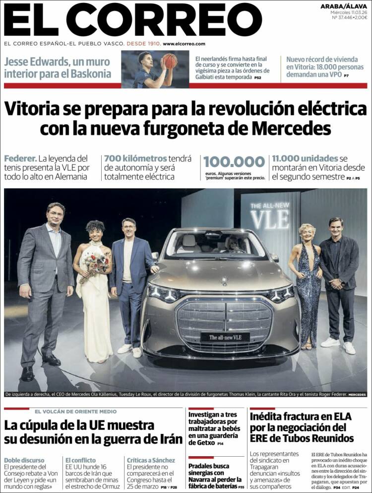 Portada de El Correo - Álava (Espagne)