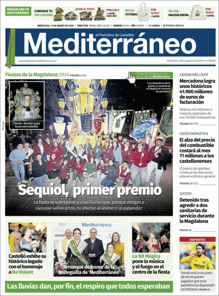Portada de El Periódico Mediterraneo (Espagne)