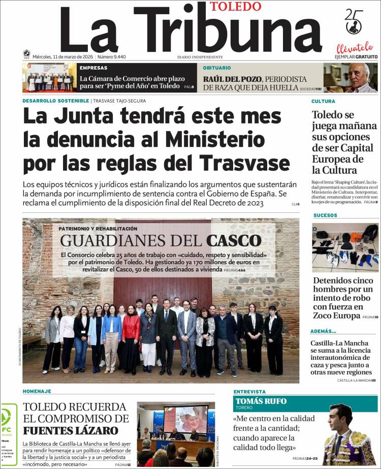Portada de La Tribuna de Toledo (Espagne)