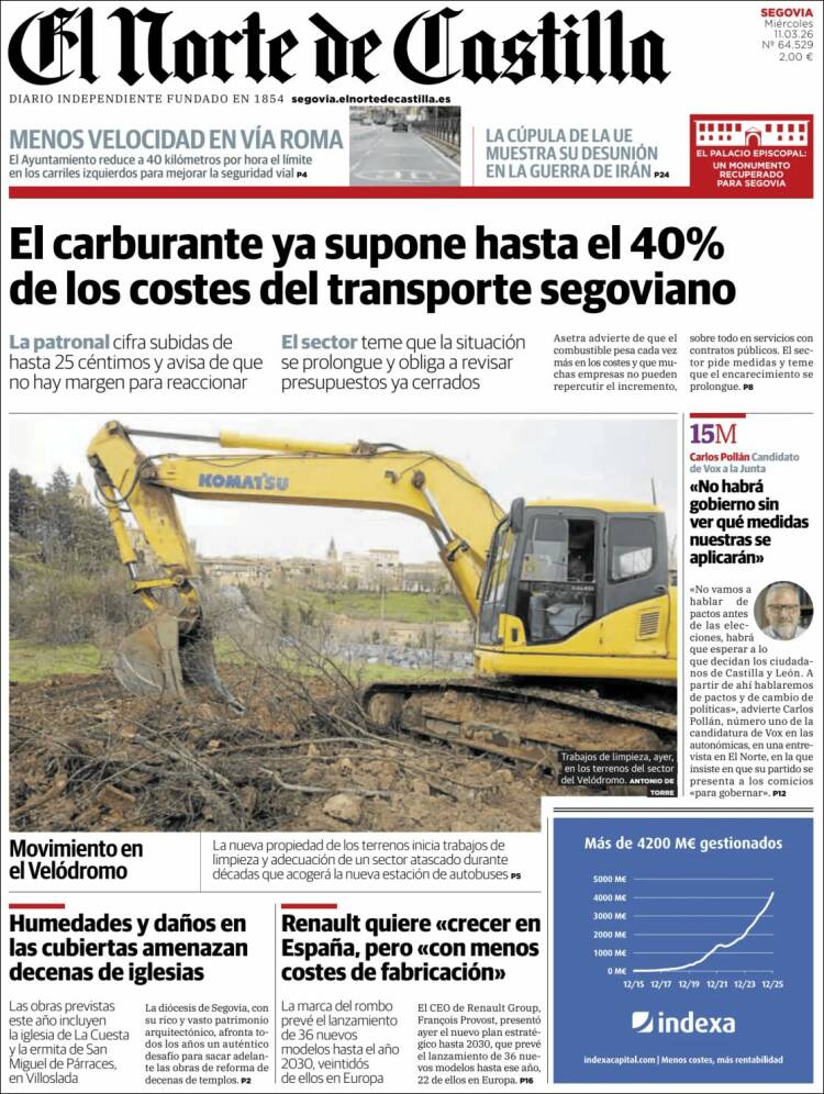 Portada de Norte de Castilla - Segovia (Espagne)