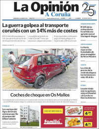 Portada de La Opinión de A Coruña (Espagne)